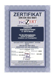 Airnergy Zertifikat DIN EN ISO 9001