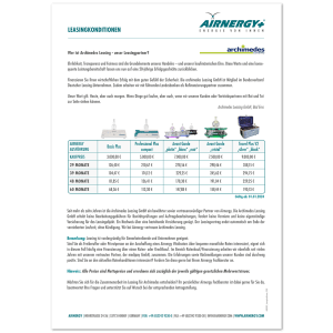 Leasingkonditionen Airnergy Vitalisatoren Archimedes Leasing